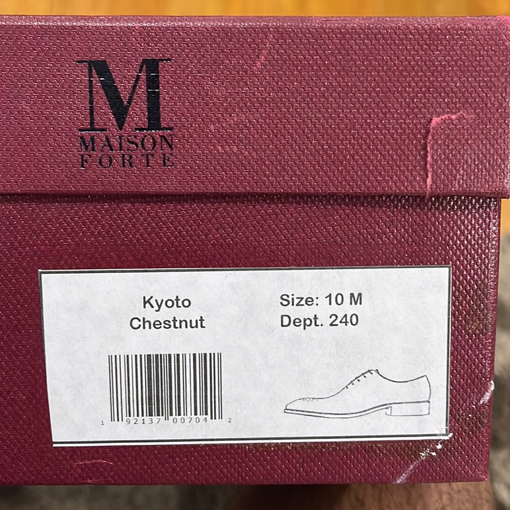 Brand New Maison Forte lace-up whole cut shoes Brown Sz 10 M - Picture 11 of 11